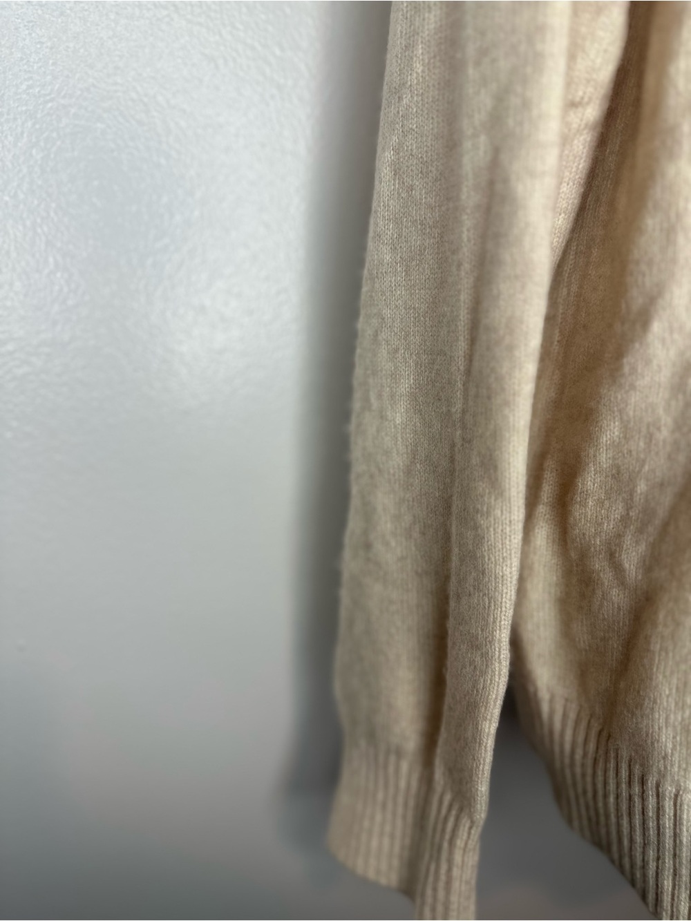 J. Crew Reimagined Lambswool Blend Soft Oatmeal Cream Crewneck Sweater Sz L - Picture 4 of 9